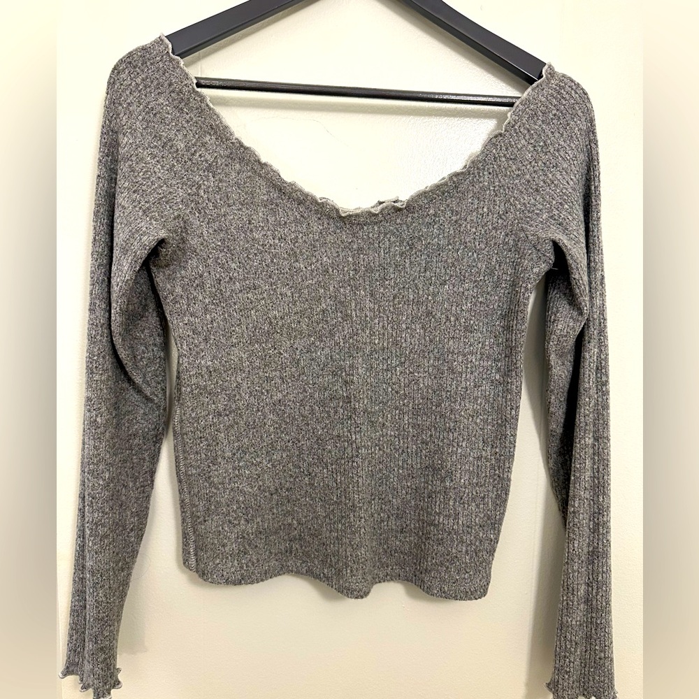Gray Abercrombie off shoulder top